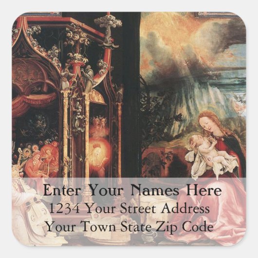 アンズのコンサートVintageクリスマス住所 シール (正面)