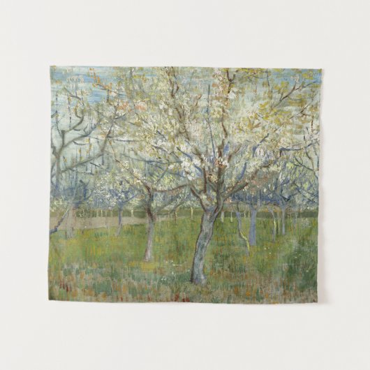 アンズの木が咲くヴァンゴッホ果樹園 タペストリー (正面(横))