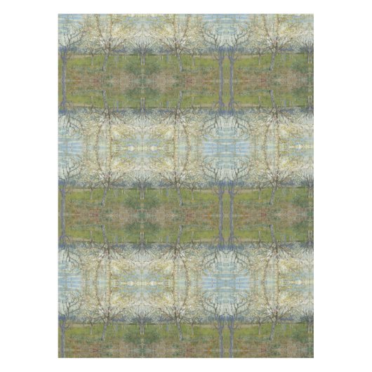 アンズの木が咲くヴァンゴッホ果樹園 テーブルクロス (正面)