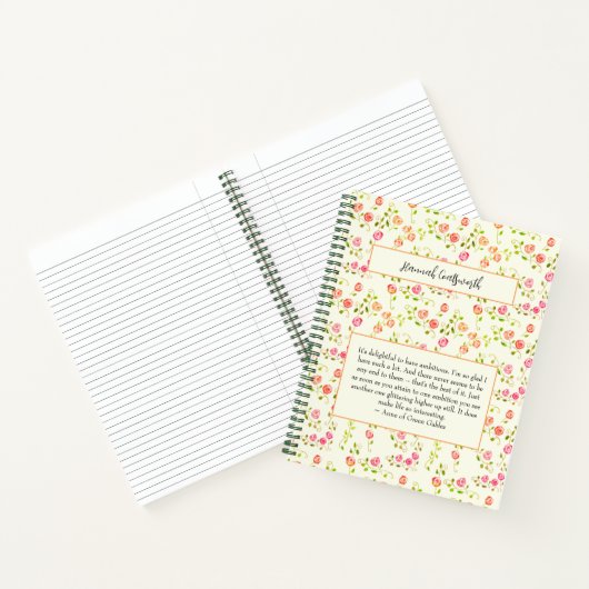 アンズオブグリーンゲーブルズコテージコーレパーソナライズされたボホ ノートブック (内部)