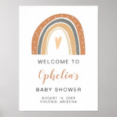 アンズリー |ボヘミアン焦げたオレンジ色のレインボーベイビーシャワー ポスター (正面)