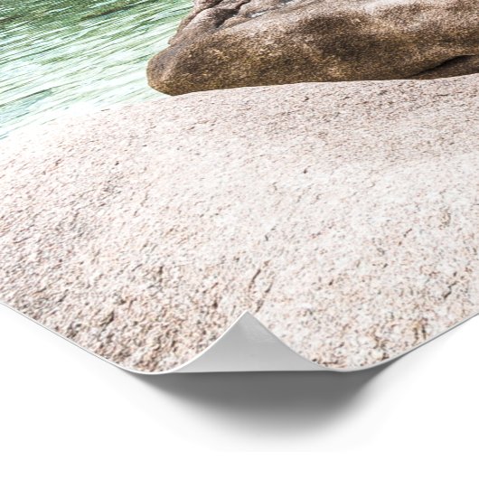 アンセコスコスセーシェルラディグビーチギフト ポスター (角)