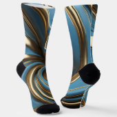 アンセックスブルー、メタリック金ゴールド大理石 ソックス (傾斜あり)