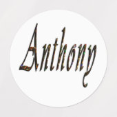 アンソニー名ロゴ、 ラベル (デザイン1)