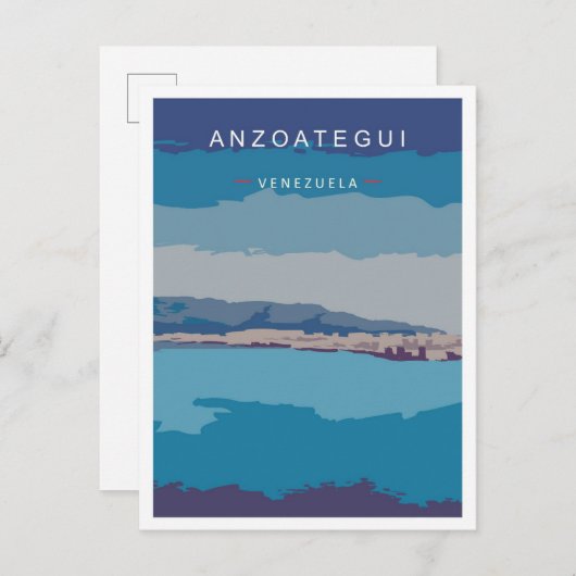 アンゾアテグイヴェネズエラヴィンテージトラベルイラストレーション ポストカード (正面/裏面)