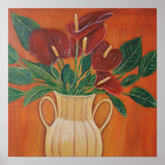 アンタリウム絵画アクリルプリント ポスター (正面)