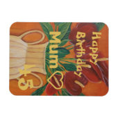 アンタリウム絵画フラワーカスタムズ誕生日カード マグネット (横)