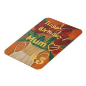 アンタリウム絵画フラワーカスタムズ誕生日カード マグネット (左側)