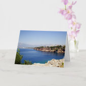 アンタリ地中海のア市の海 箔グリーティングカード (蘭)