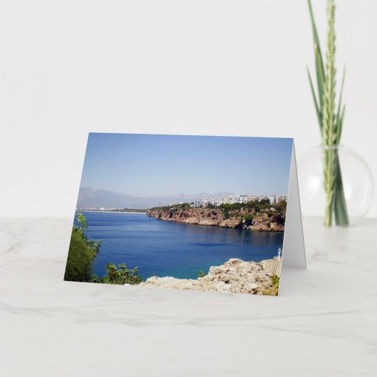 アンタリ地中海のア市の海 箔グリーティングカード (正面)