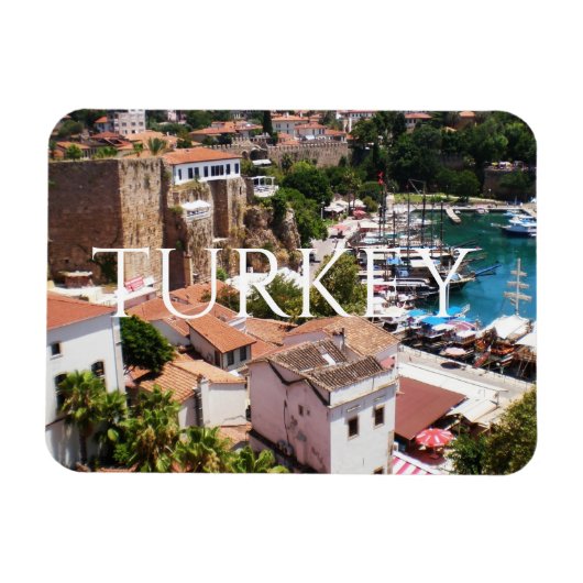 アンタルヤの旧市街カレイシのパノラマ マグネット (横)