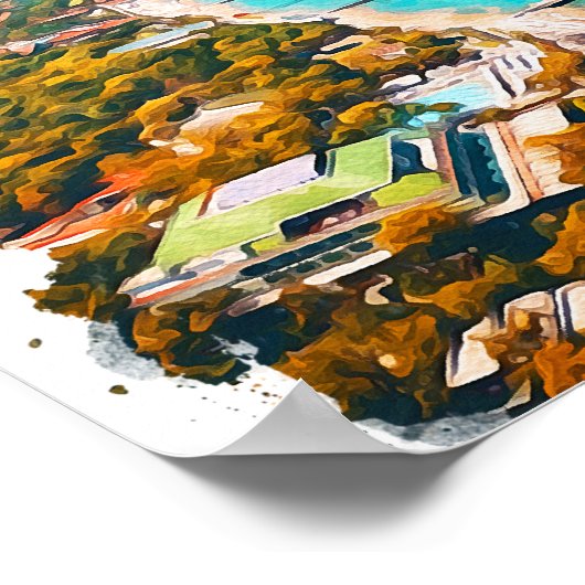 アンタルヤトルコウォーターイラストレーション ポスター (角)