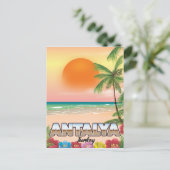 アンタルヤトルコビーチ旅行ポスター ポストカード (スタンド正面)