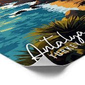 アンタルヤトルコヴィンテージ旅行イラストレーション ポスター (角)