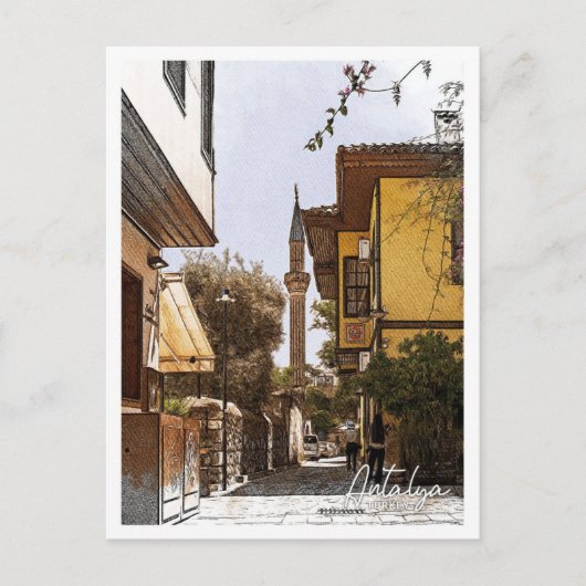 アンタルヤトルコ美しいカラーペンシルシティ ポストカード (正面)
