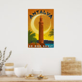 アンタルヤ夏，トルコ地中海の，海，ヴィンテージ ポスター (キッチン)