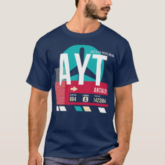 アンタルヤ トルコ AYT 空港コード 荷札 Tシャツ