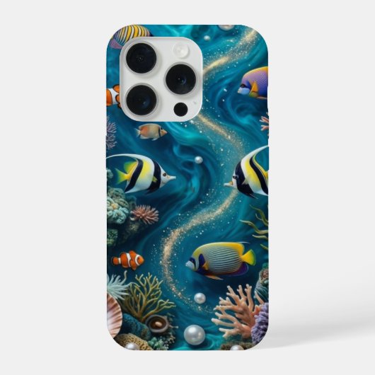 アンダウォーターパールリーフiPhone 15 Pro カー　– オーシャンF iPhoneケース (裏面)