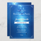 アンダスタイリッシューシーブルーリタイアメントパーティの招待状 招待状 (正面/裏面)