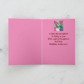 アンダフル叔母誕生日ハチドリコーンフラワーズ カード (内部)