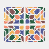 アンダルシアのタイル1 フリースブランケット (正面(横))