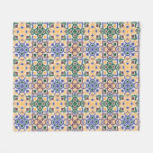 アンダルシアのタイル3 フリースブランケット (正面(横))