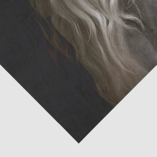 アンダルシアの白い雄馬のデコパージュ 薄葉紙 (詳細)