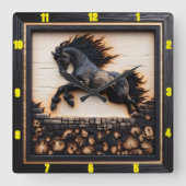 アンダルシアの馬：時間、芸術、自然の恵み スクエア壁時計 (正面)