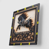 アンダルシアの馬：時間、芸術、自然の恵み スクエア壁時計 (傾斜)