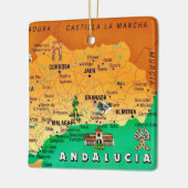 アンダルシアカラフルスペインの地図 セラミックオーナメント (左)