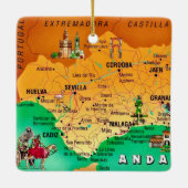 アンダルシアカラフルスペインの地図 セラミックオーナメント (裏面)