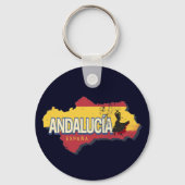 アンダルシアスペインレトロマップヴィンテージフラメンコホリデー キーホルダー (正面)