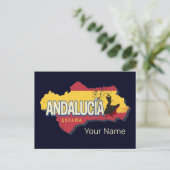 アンダルシアスペインレトロマップヴィンテージフラメンコホリデー シーズンポストカード (スタンド正面)