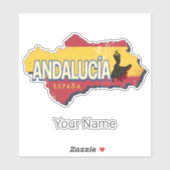 アンダルシアスペインレトロマップヴィンテージフラメンコホリデー シール (シート)