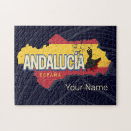 アンダルシアスペインレトロマップヴィンテージフラメンコホリデー ジグソーパズル
