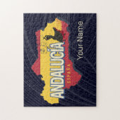 アンダルシアスペインレトロマップヴィンテージフラメンコホリデー ジグソーパズル (縦)