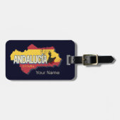 アンダルシアスペインレトロマップヴィンテージフラメンコホリデー ラゲッジタグ (正面横)