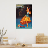 アンダルシア柄 スペインのダンサーアート スペイン旅行 ポスター (キッチン)