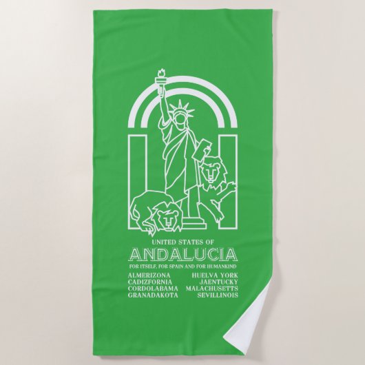 アンダルシア統一された州 ビーチタオル (正面)