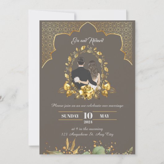 アンダルシア風のウェディング招待状 招待状 (正面)