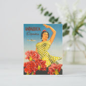 アンダルシア,スペイン伝統的,ダンス,女性,ヴィンテージ ポストカード (スタンド正面)