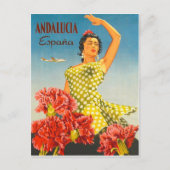 アンダルシア,スペイン伝統的,ダンス,女性,ヴィンテージ ポストカード (正面)