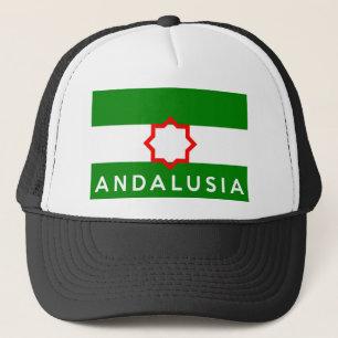 アンダルーシアの地域の旗のスペインの国の文字の名前 キャップ