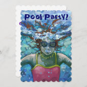 アンダーウォータースイムパーティー招待状 招待状 (正面/裏面)