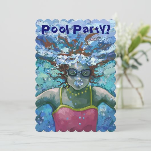 アンダーウォータースイムパーティー招待状 招待状 (スタンド正面)