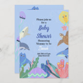 アンダーウォーターベビーシャワー招待状 招待状 (正面/裏面)