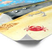 アンダーウォーター深いシーシャークパーティータイムキッズ ポスター (角)