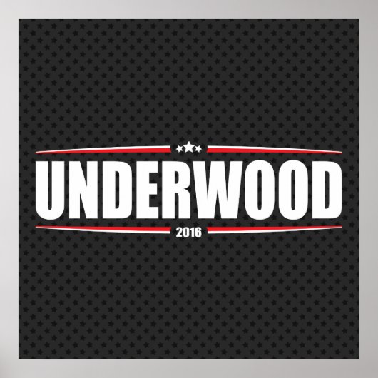 アンダーウッド2016 (星ストライプ&星 – 黒) ポスター (正面)
