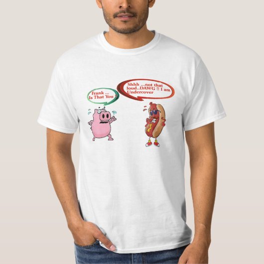 アンダーカバーホットドッグBBQ恋人ホットドッグおもしろいスポフ Tシャツ (正面)
