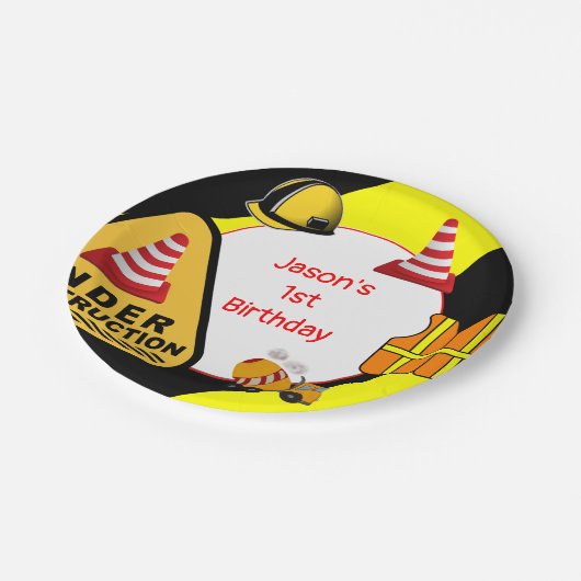 アンダーコンクリートミキサー建築パーティー ペーパープレート (アングル)